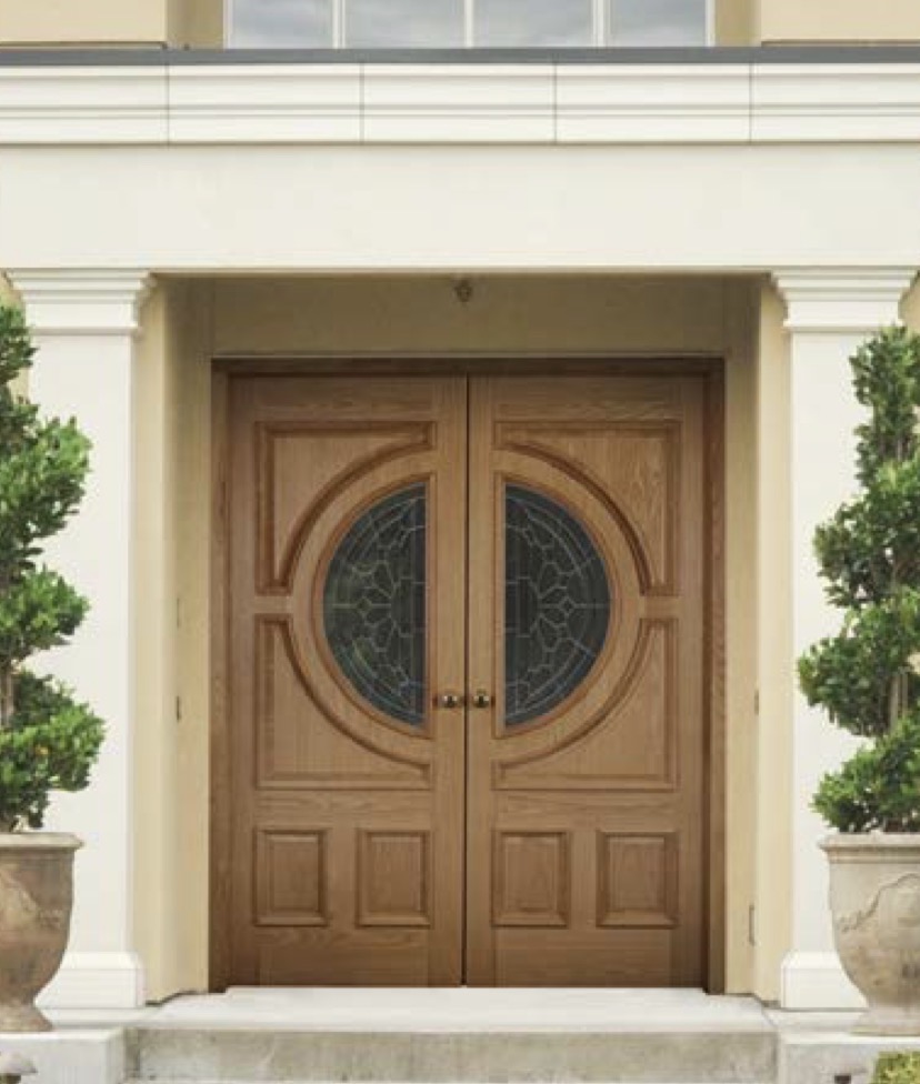 Glazed double hardwood entrance doors